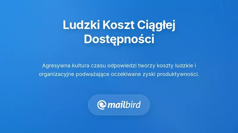 Zestresowany pracownik przy komputerze przytłoczony stałymi powiadomieniami e-mail i objawami wypalenia