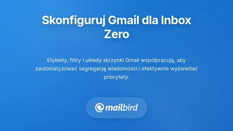 Ustawienia organizacji skrzynki Gmail z filtrami i etykietami dla funkcjonalnego systemu Inbox Zero