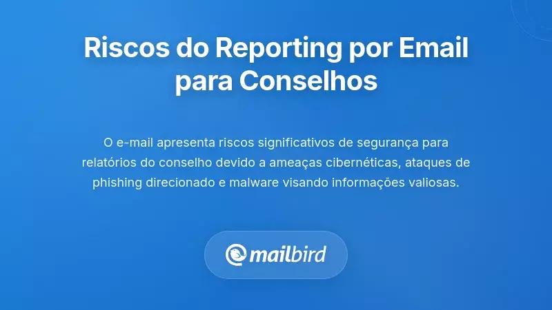 Riscos de segurança de e-mail e preocupações de confidencialidade na governança e relato do conselho