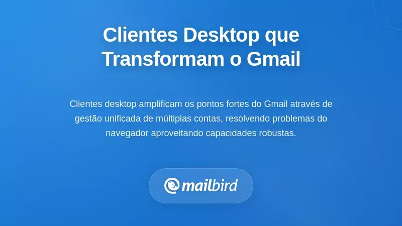 Interface do cliente de email de desktop com atalhos de teclado e vista de caixa de entrada unificada