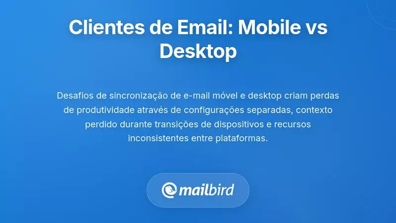 Comparação entre as Experiências de Clientes de Email Móveis e de Ambiente de Trabalho