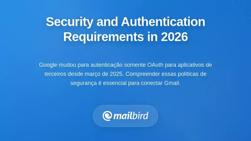 Defini&ccedil;&otilde;es de autentica&ccedil;&atilde;o de seguran&ccedil;a do Gmail para liga&ccedil;&atilde;o de v&aacute;rias contas em 2026