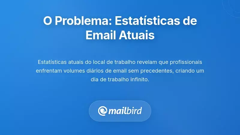 Infografia de estat&iacute;sticas de email mostrando dados de comunica&ccedil;&atilde;o no local de trabalho e tend&ecirc;ncias do volume de mensagens