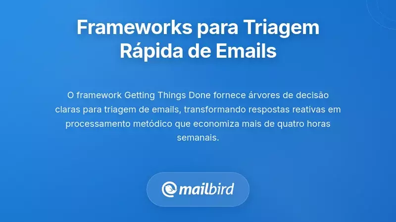 Fluxograma da estrutura de decis&atilde;o para triagem de email para troca r&aacute;pida de tarefas e gest&atilde;o da caixa de entrada