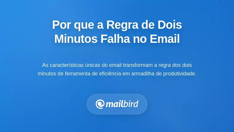 Por que a regra dos dois minutos resulta especificamente em falhas no email