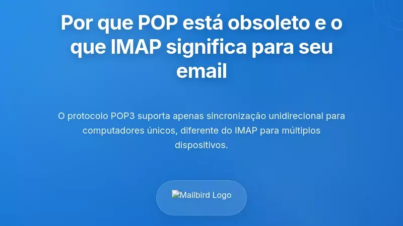 Diagrama comparando os protocolos de email POP e IMAP mostrando as diferenças na sincronização servidor-cliente