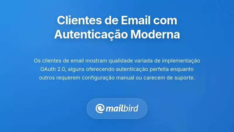 Escolhendo Clientes de Email que Suportam Autentica&ccedil;&atilde;o Moderna