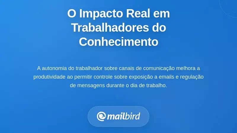 Trabalhador do conhecimento a lutar com notificações de email sempre ativas que reduzem a autonomia