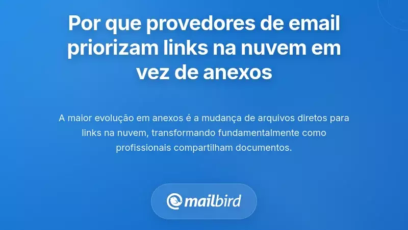 Porque os Fornecedores de Email Est&atilde;o a Promover Liga&ccedil;&otilde;es em Nuvem em Vez de Anexos Diretos
