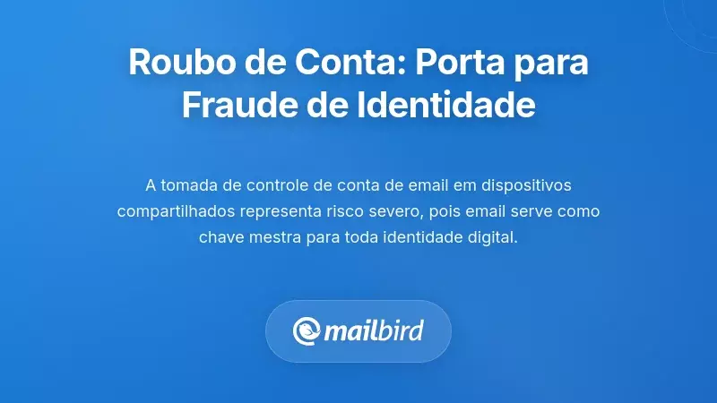 Risco de roubo de conta de email em dispositivos familiares partilhados mostrando conceito de viola&ccedil;&atilde;o de seguran&ccedil;a