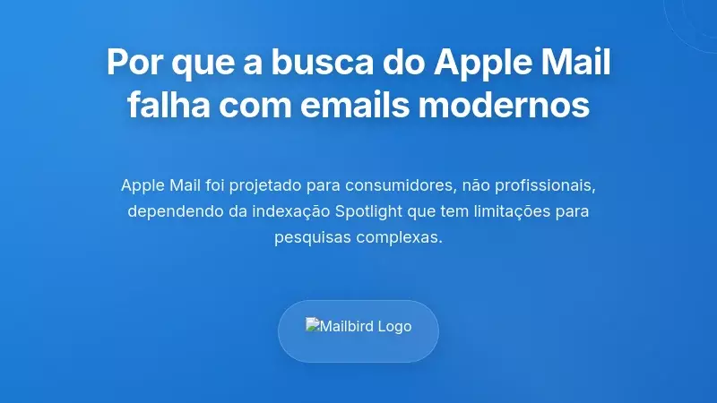 Por que a pesquisa do Apple Mail enfrenta problemas com as exigências modernas do email