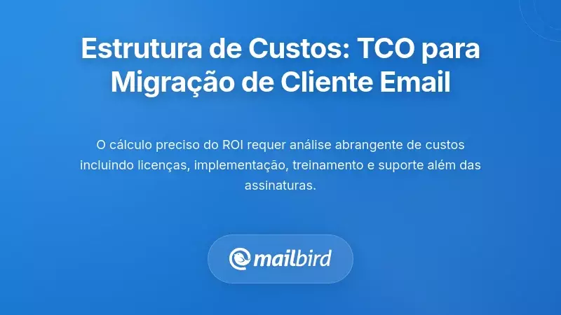 Construir o Seu Quadro de Custos: TCO para Migração de Cliente de Email
