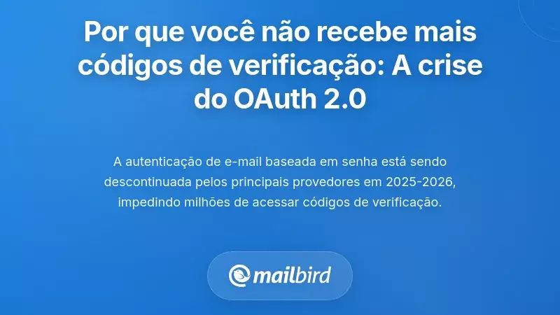 Por que N&atilde;o Consegue Aceder ao Email para Receber C&oacute;digos de Verifica&ccedil;&atilde;o: A Crise da Transi&ccedil;&atilde;o para OAuth 2.0
