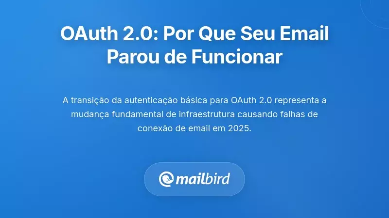 A Transição de Autenticação OAuth 2.0: Por Que o Seu Email Parou de Funcionar Subitamente