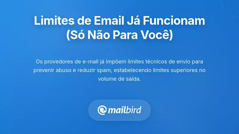 Limites de infraestrutura de email e restrições técnicas de envio que protegem a reputação do servidor