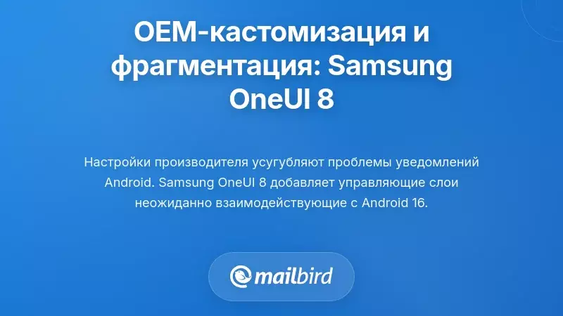 Кастомизация OEM и фрагментация производителей: Samsung OneUI 8 и далее