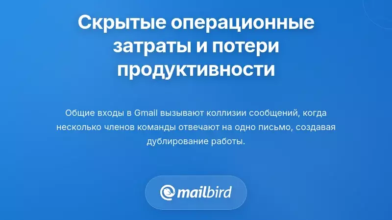 Диаграмма, показывающая потерю производительности команды и нарушения рабочего процесса из-за совместного использования учетных записей электронной почты