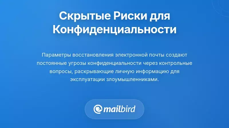 Инфографика, иллюстрирующая риски конфиденциальности и раскрытие данных из-за настроек восстановления электронной почты и опций резервного копирования