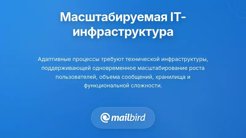 Диаграмма инфраструктуры рабочего процесса электронной почты, показывающая масштабируемую техническую систему для обработки прерываний
