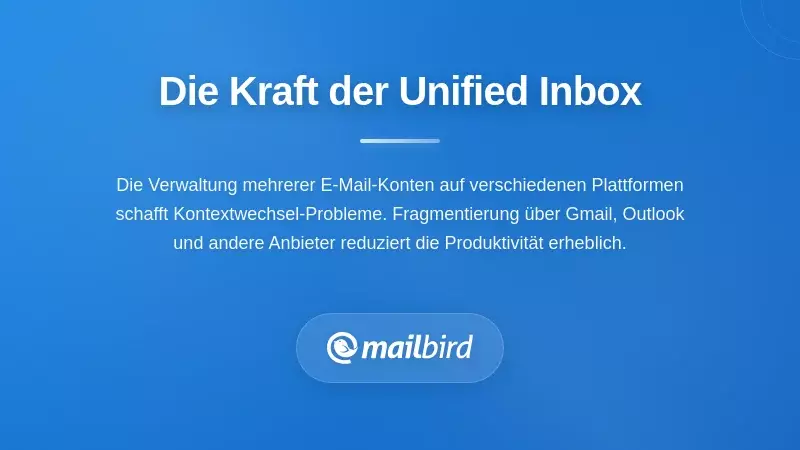 Architektur eines einheitlichen Posteingangs, die mehrere E-Mail-Konten in einer Oberfl&auml;che zusammenf&uuml;hrt
