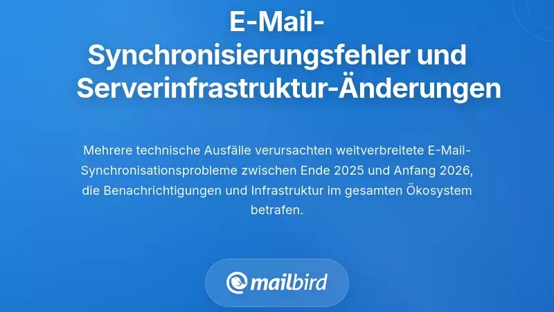 Fehler bei der E-Mail-Synchronisierung und Änderungen der serverseitigen Infrastruktur