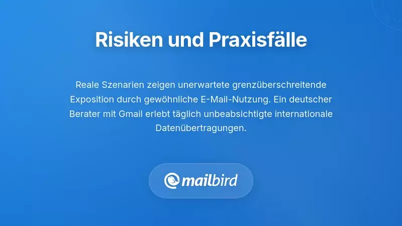 Reale Szenarien, die Risiken zeigen, wie E-Mail-Daten ohne Zustimmung der Nutzer internationale Grenzen überschreiten