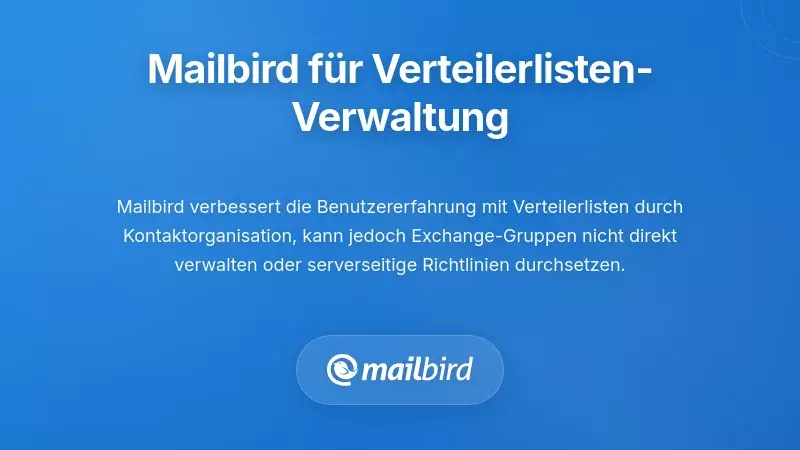 Screenshot des Mailbird-E-Mail-Clients zur Verwaltung der Einstellungen für Verteilerlisten