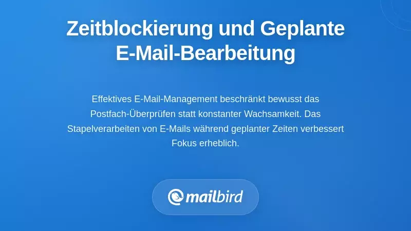 Fachmann implementiert einen Zeitblockierungsplan f&uuml;r effiziente E-Mail-Verarbeitung und Postfachmanagement