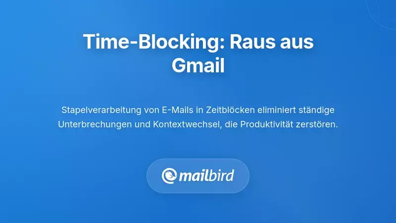 Time-Blocking-Kalenderplan mit festgelegten E-Mail-Verarbeitungsblöcken für das Inbox Zero E-Mail-Management