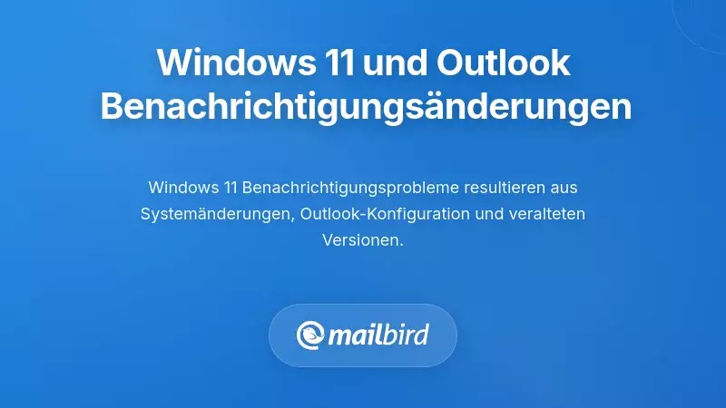 Windows 11 Benachrichtigungseinstellungen-Panel mit Konfigurationsoptionen f&uuml;r E-Mail-Benachrichtigungen