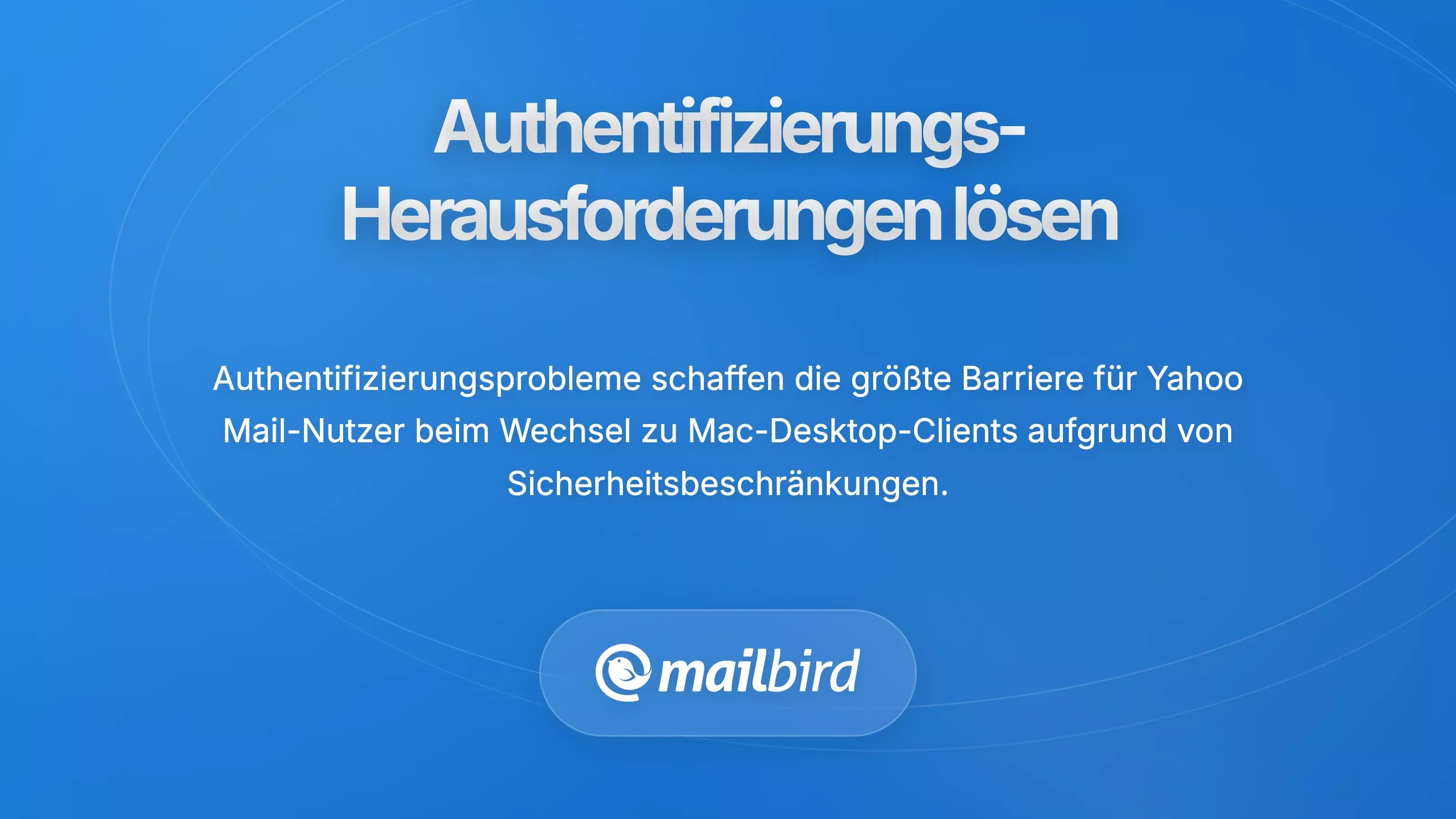 Yahoo Mail Authentifizierungseinrichtungsbildschirm mit technischen Konfigurationsoptionen f&uuml;r Mac-Benutzer