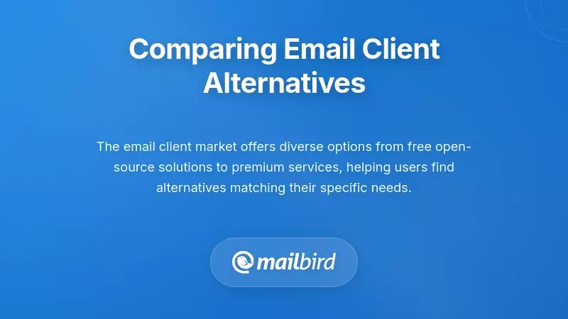 Comparison chart of email client alternatives and their pricing models