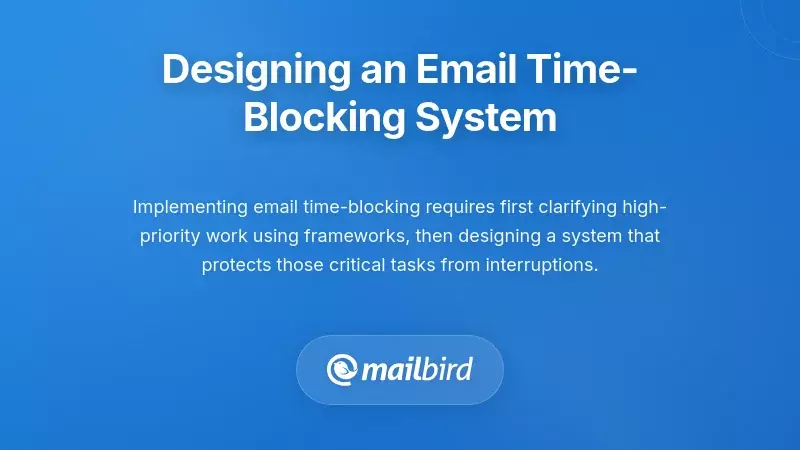 Structured daily schedule with designated email blocks protecting deep work hours