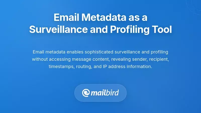Email Metadata as a Surveillance and Profiling Tool
