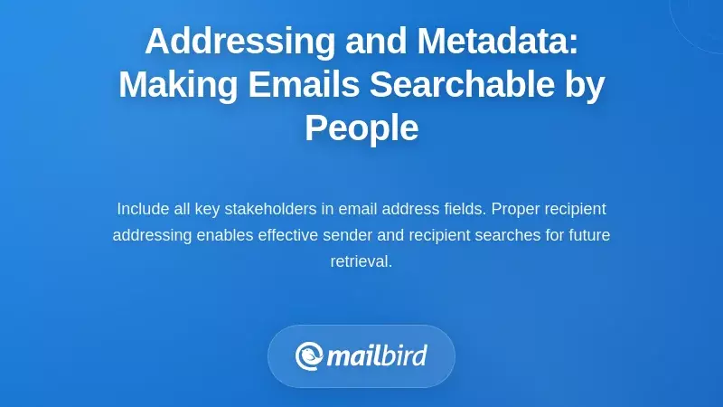 Addressing and Metadata: Making Emails Searchable by People