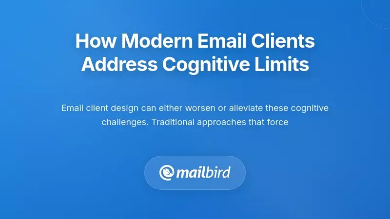 Modern email client interface displaying unified inbox design to reduce cognitive switching costs