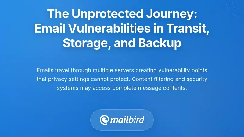 The Unprotected Journey: Email Vulnerabilities in Transit, Storage, and Backup