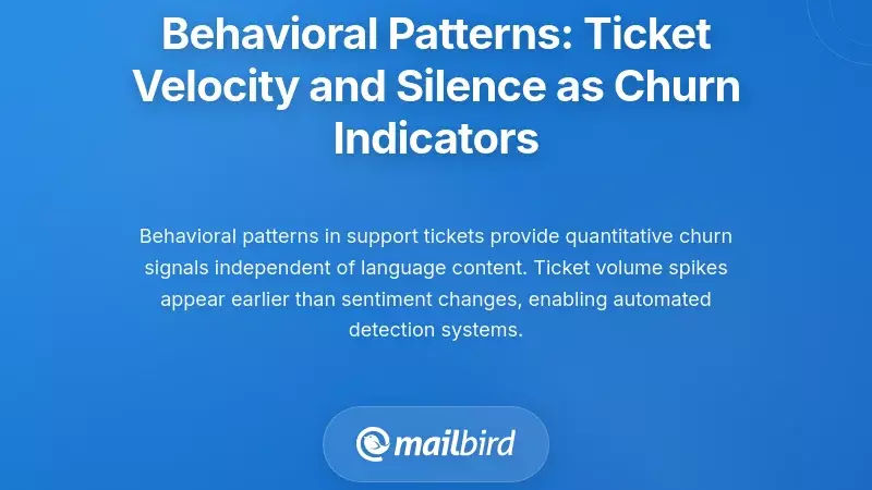 Behavioral Patterns: Ticket Velocity and Silence as Churn Indicators
