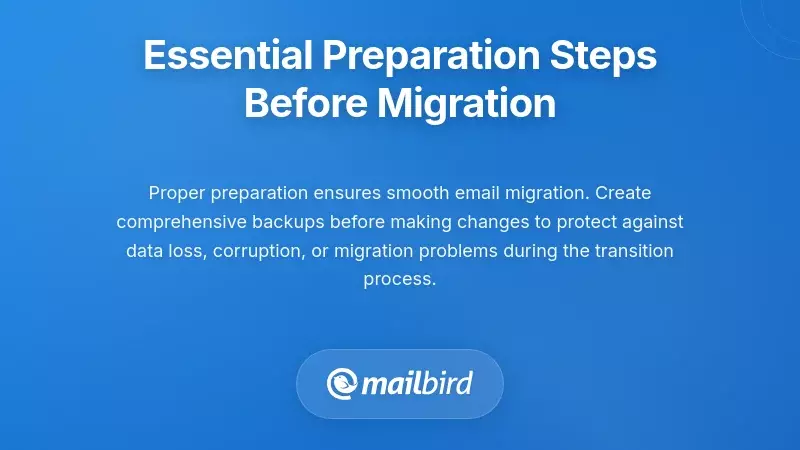 Checklist of email backup and preparation steps before switching email clients