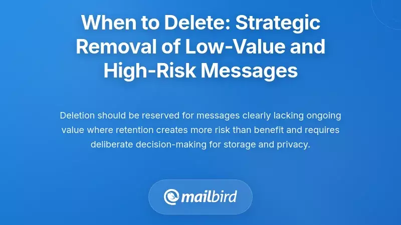 When to Delete: Strategic Removal of Low-Value and High-Risk Messages
