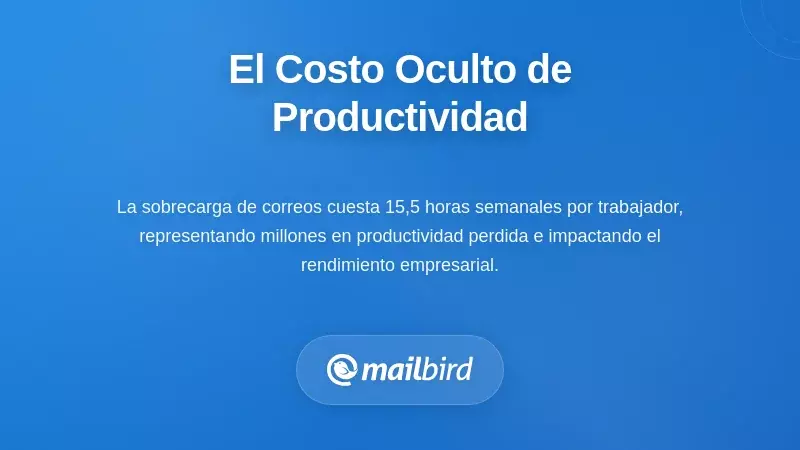 Gr&aacute;fico que muestra la p&eacute;rdida de productividad y los costos ocultos de la sobrecarga de correo electr&oacute;nico para trabajadores remotos