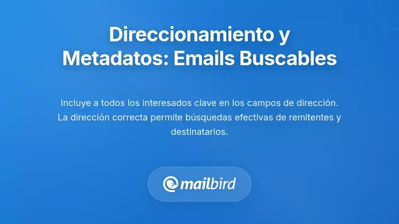 Direcci&oacute;n y Metadatos: Hacer que los Correos Electr&oacute;nicos Sean Buscables por las Personas