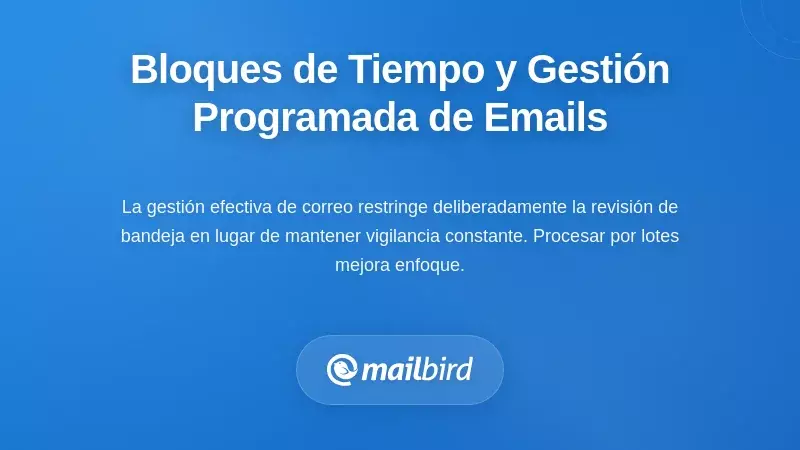 Profesional implementando un horario de bloqueo de tiempo para un procesamiento eficiente de correos electr&oacute;nicos y gesti&oacute;n de bandeja de entrada