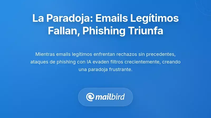 La paradoja: los correos electr&oacute;nicos leg&iacute;timos fallan mientras los ataques de phishing tienen &eacute;xito