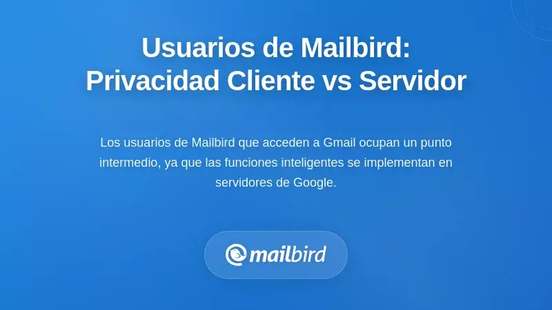 Posici&oacute;n &Uacute;nica de los Usuarios de Mailbird: Privacidad del Cliente Frente al Servidor