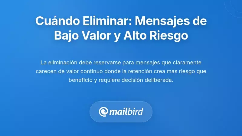 Cuándo eliminar: eliminación estratégica de mensajes de bajo valor y alto riesgo