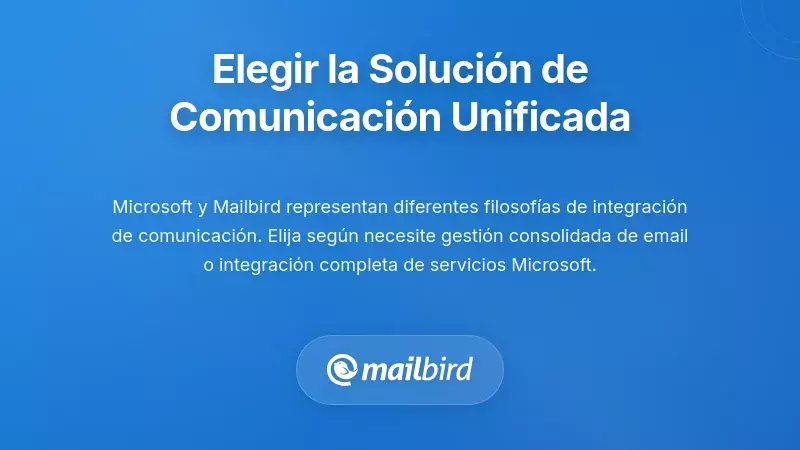 Tablero de comparaci&oacute;n que muestra opciones de soluciones de comunicaci&oacute;n unificada para la integraci&oacute;n de correo electr&oacute;nico y chat
