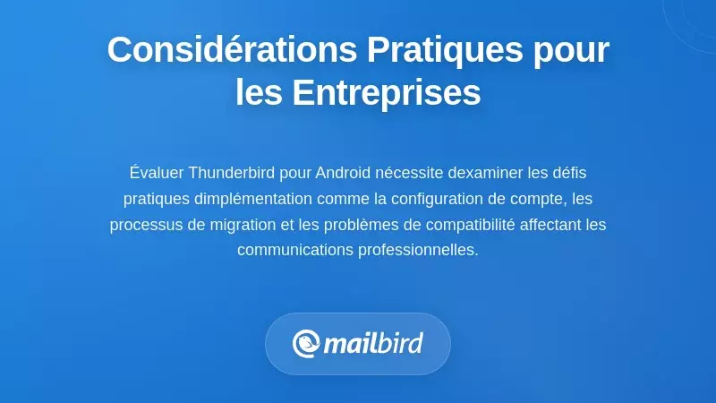 Considérations pratiques de mise en œuvre pour les utilisateurs professionnels