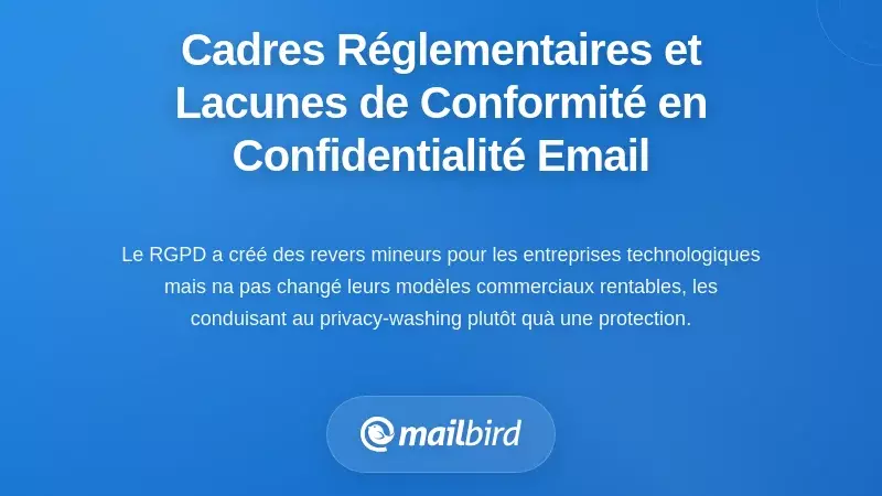 Cadres r&eacute;glementaires et lacunes de conformit&eacute; en mati&egrave;re de confidentialit&eacute; des e-mails