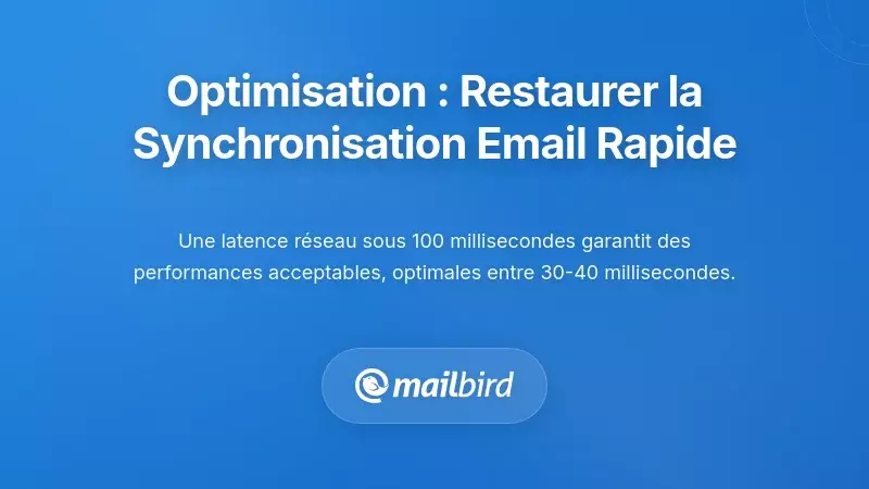 Optimisation des performances : Rétablir une synchronisation rapide des e-mails